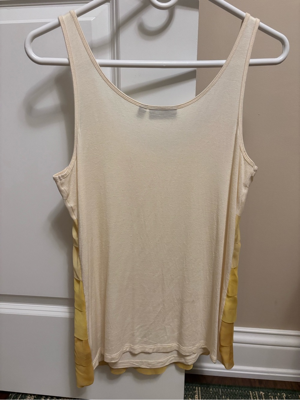 Cream and Yellow Layered Ruffle Tank - Picture 2 of 8